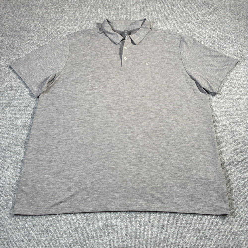 Vuori Polo Shirt Mens‎ XL Gray Performance Stretch Short Sleeve Logo